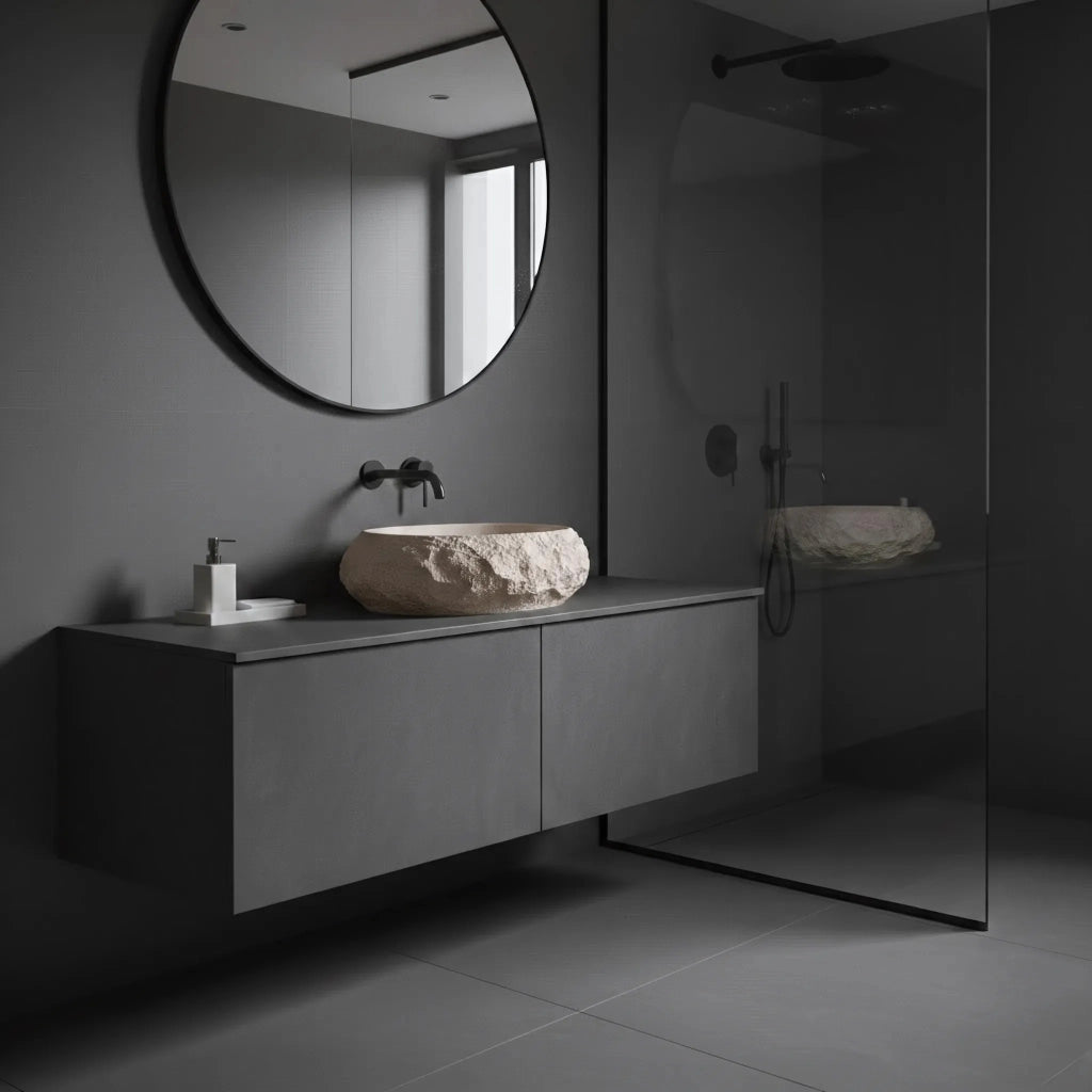 Lavabo Da Appoggio Rea Mika Warm Beige