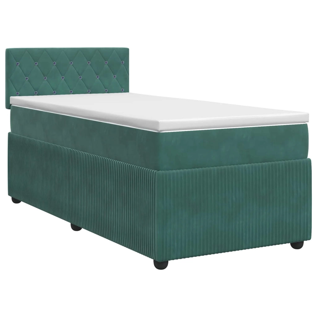 Letto box spring con materasso Verde Scuro 100 x 200 cm Velluto 3451616