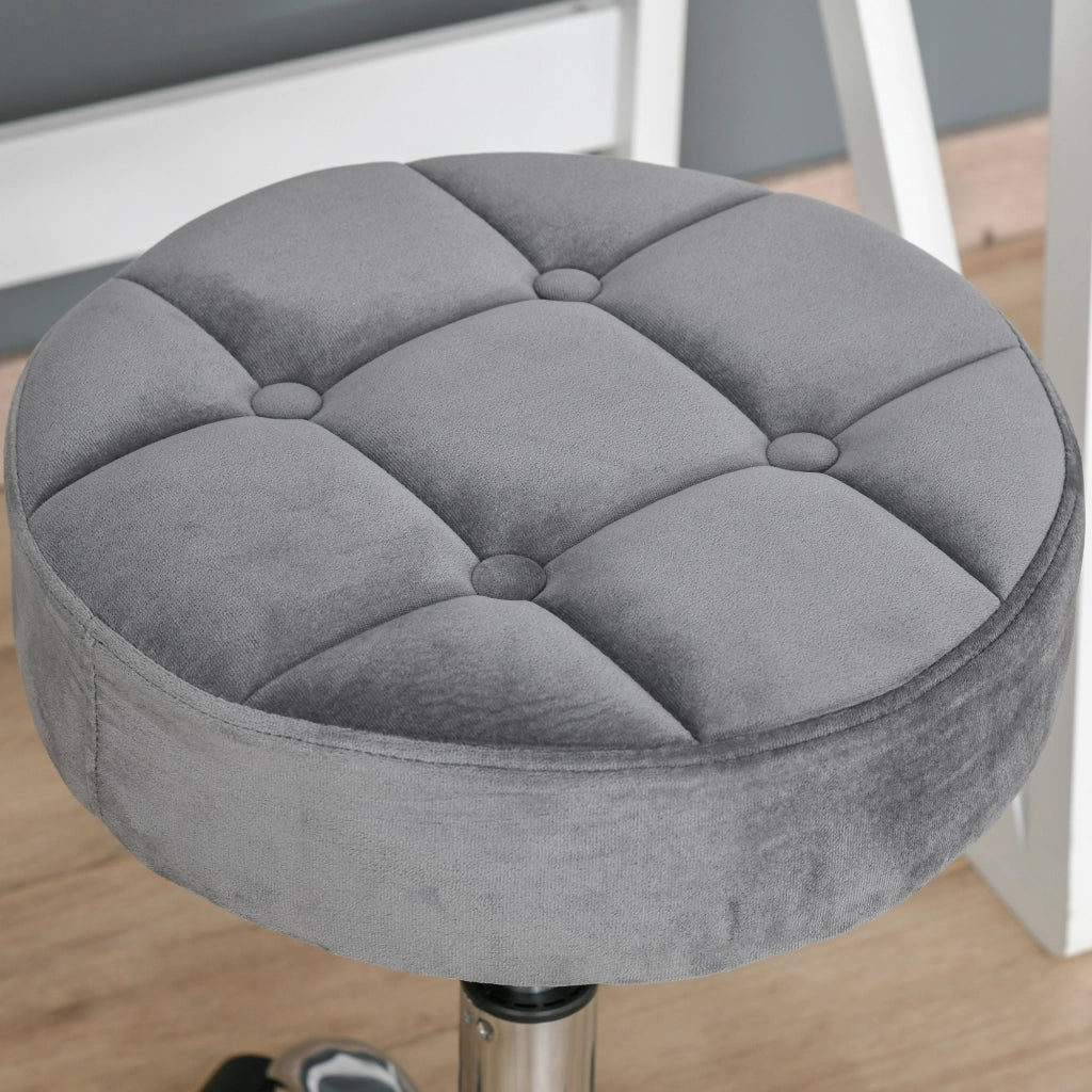 Sedia da ufficio con ruote girevole e altezza regolabile con rivestimento in Poliestere Grigio chiaro