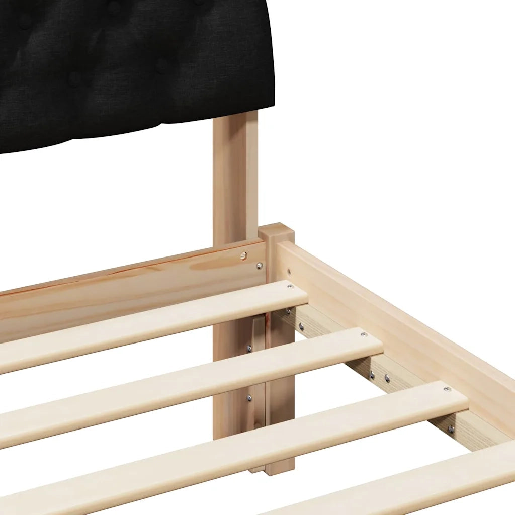Struttura del Letto con testiera Marrone e nero 75 x 190 cm 878651