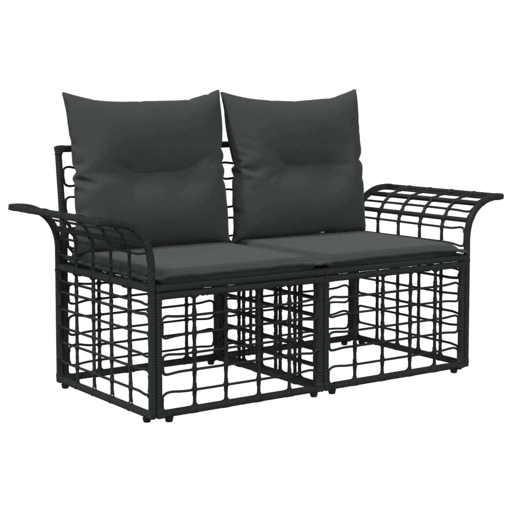 Set di divani da esterno 5 pcs Nero e Grigio scuro Poliestere 3437659