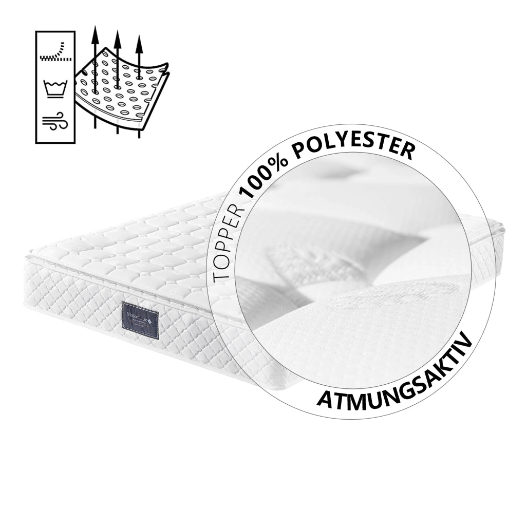 LETTO imbottito 90x200 cm con LED, 2 cassetti, nero