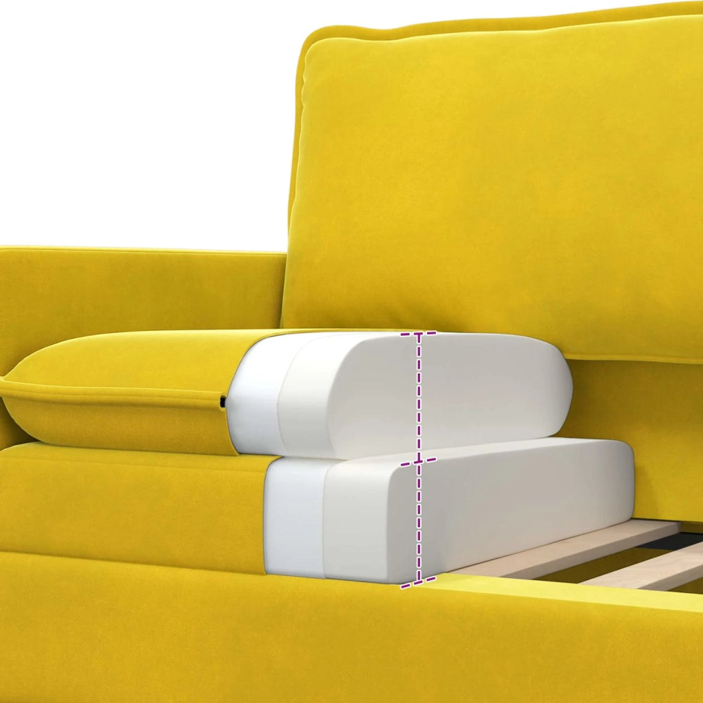 Set di divani 2 pcs Giallo Velluto 3417151