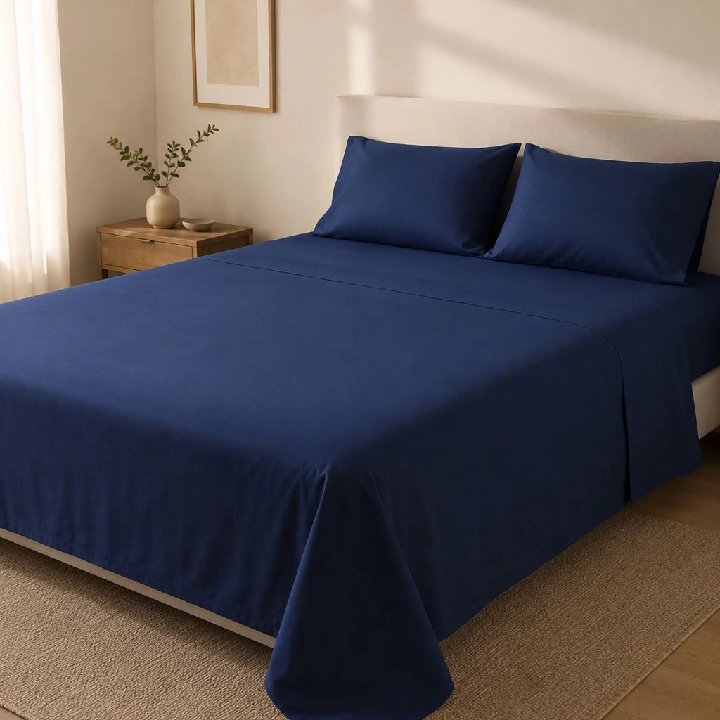 Sarenina, set Completo Letto Piazza e Mezza in Policotone, blu