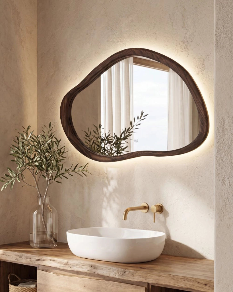 Specchio da parete a LED 60 x 93 cm, moderno e contemporaneo, per bagno, toeletta e camera da letto