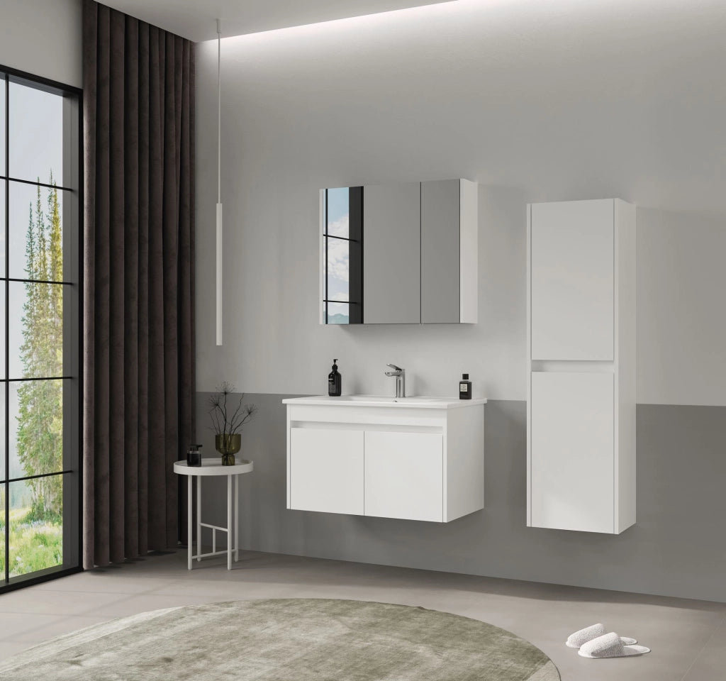 Mobile da bagno "Side 40" - 40 x 27 x 138 cm - Bianco opaco