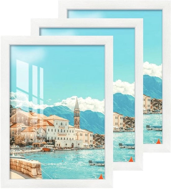 Set di cornice fotografia 30x40 cm - Lotto da 3 - Leggero - Resistente ai graffi - Per parete/tavolo - Progetto moderno - Cornice