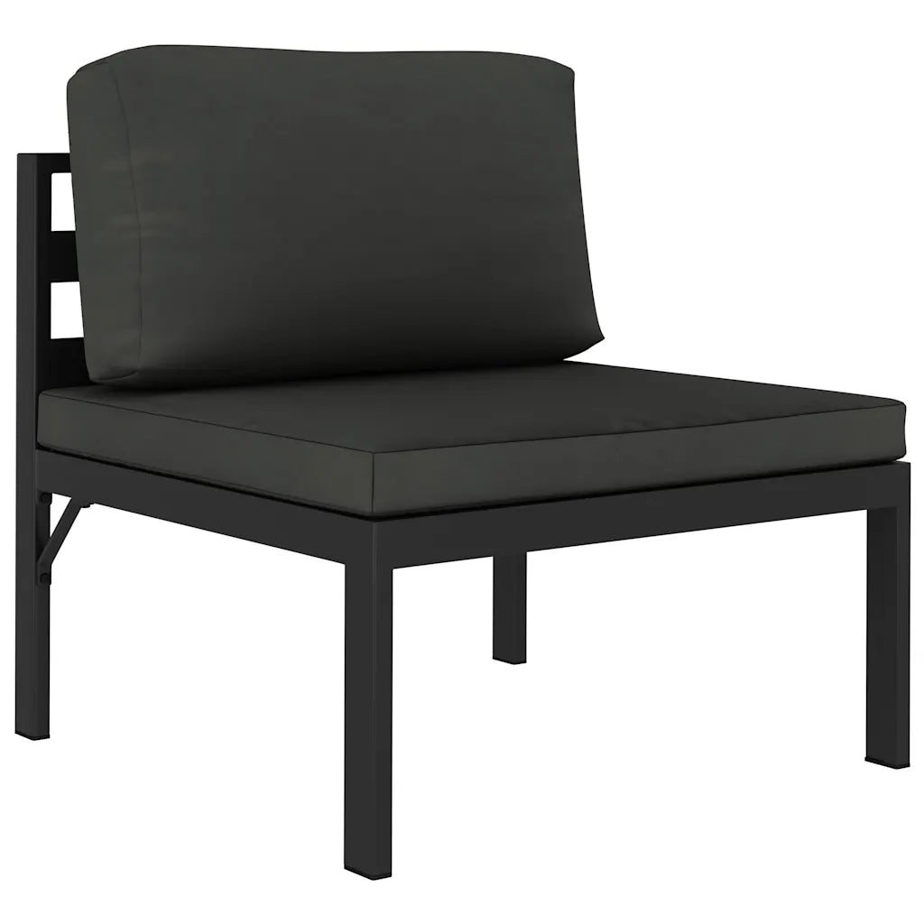 Divano Centrale Modulare 1 pz con Cuscini Alluminio Antracite 49240