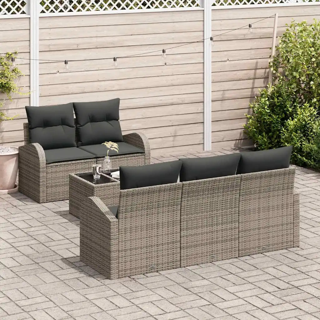 Set Divano da Giardino Grigio 55 x 55 x 37 cm polyrattan 3345919