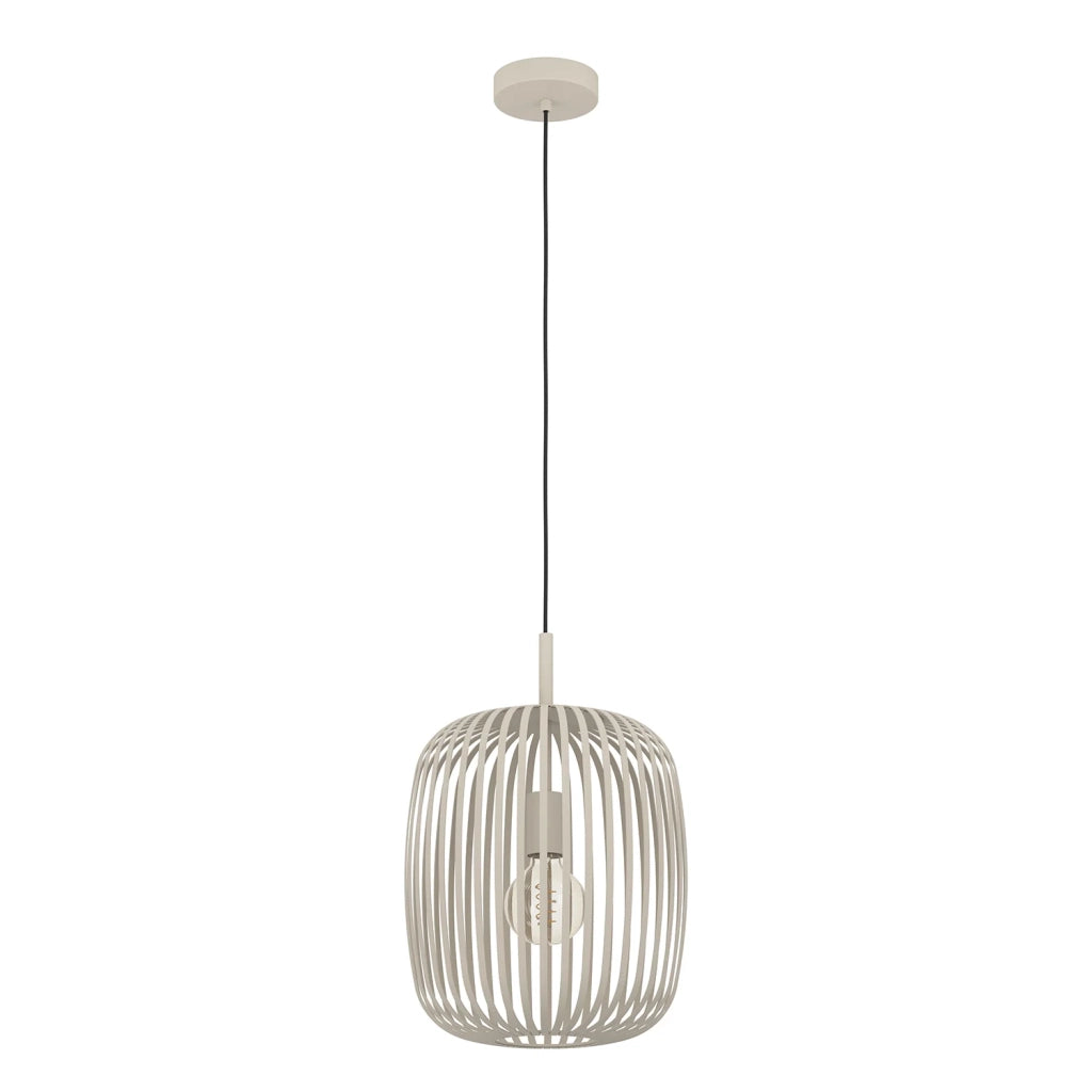 Lampadario A Sospensione Minimal Romazzina Acciaio Sabbia 1 Luce E27