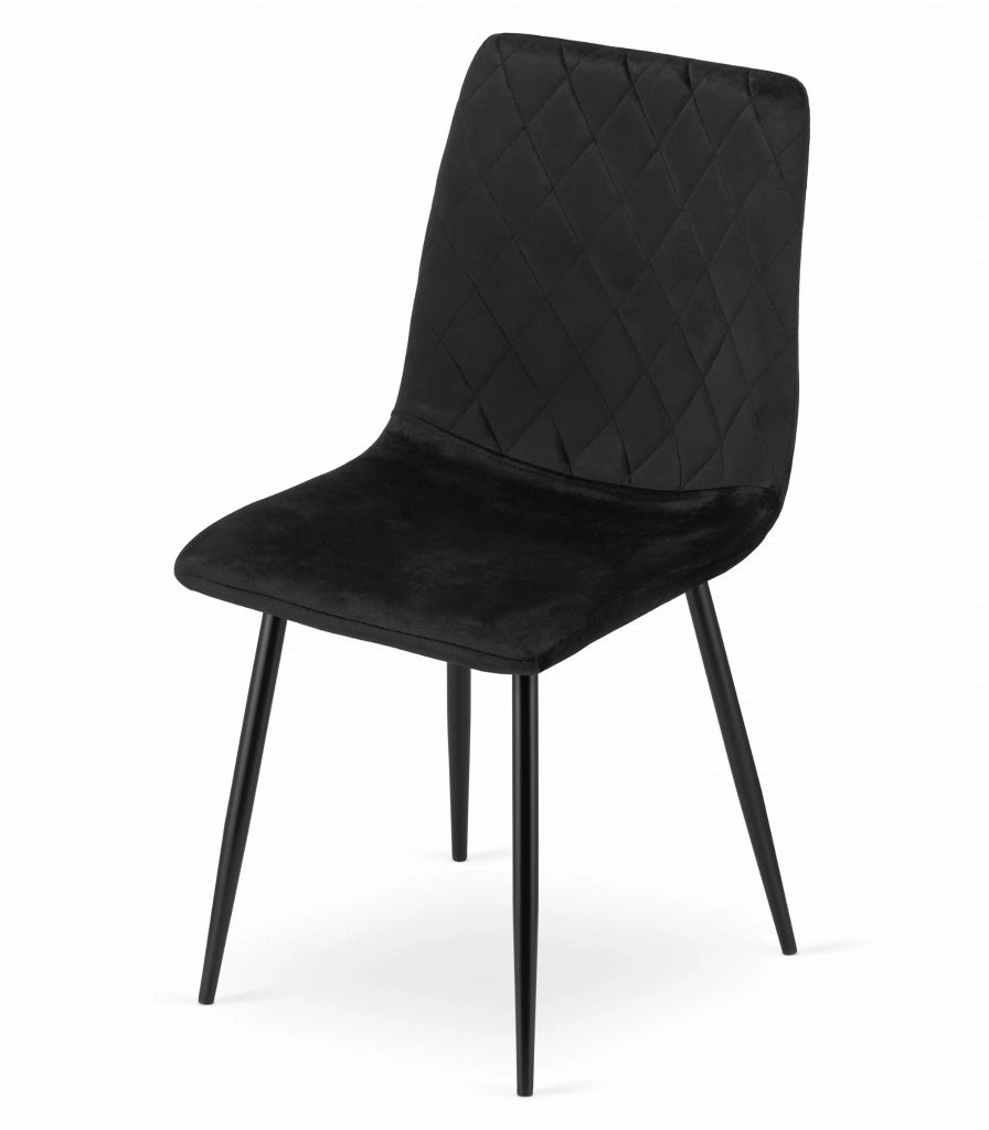 Sedia VALORA TURIN - Design senza tempo in velluto nero x 4