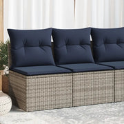 Set Divano Giardino 2 pz con Cuscini Grigio Polyrattan Acacia 3325237