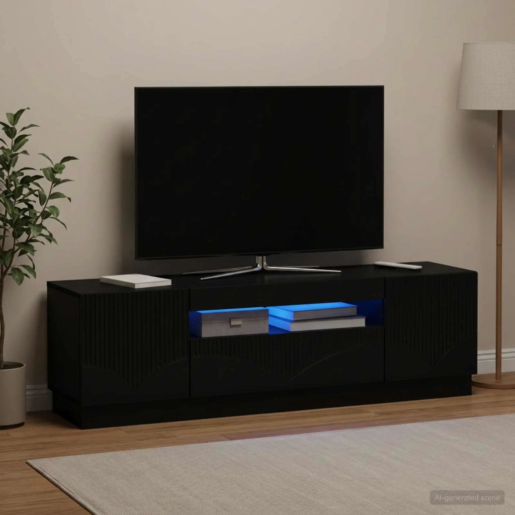 Mobile TV LED Nero Legno ingegnerizzato 897346