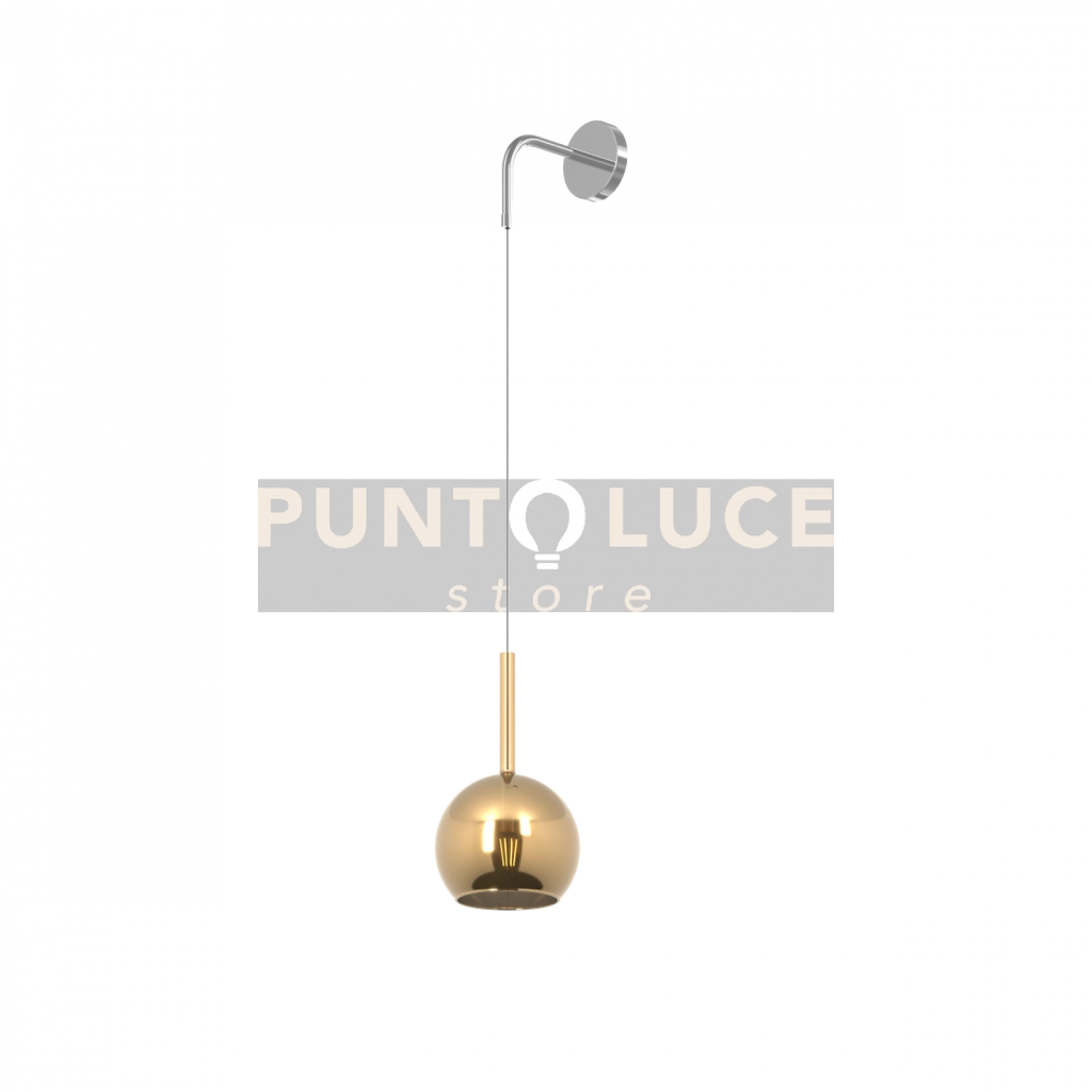 APPLIQUE CROMO 1 LUCE PICCOLA VETRO ORO 1155CR-A-OR