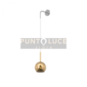 APPLIQUE CROMO 1 LUCE PICCOLA VETRO ORO 1155CR-A-OR
