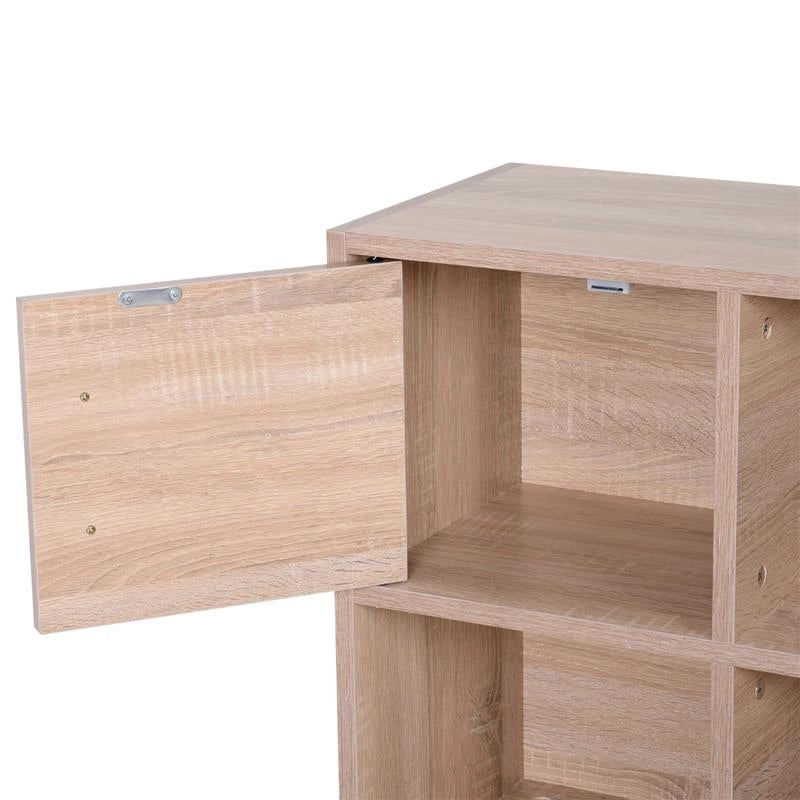 LIBRERIA SCAFFALE IN LEGNO A 3 RIPIANI CON 4 SCOMPARTIMENTI E 2 ANTE IN LEGNO