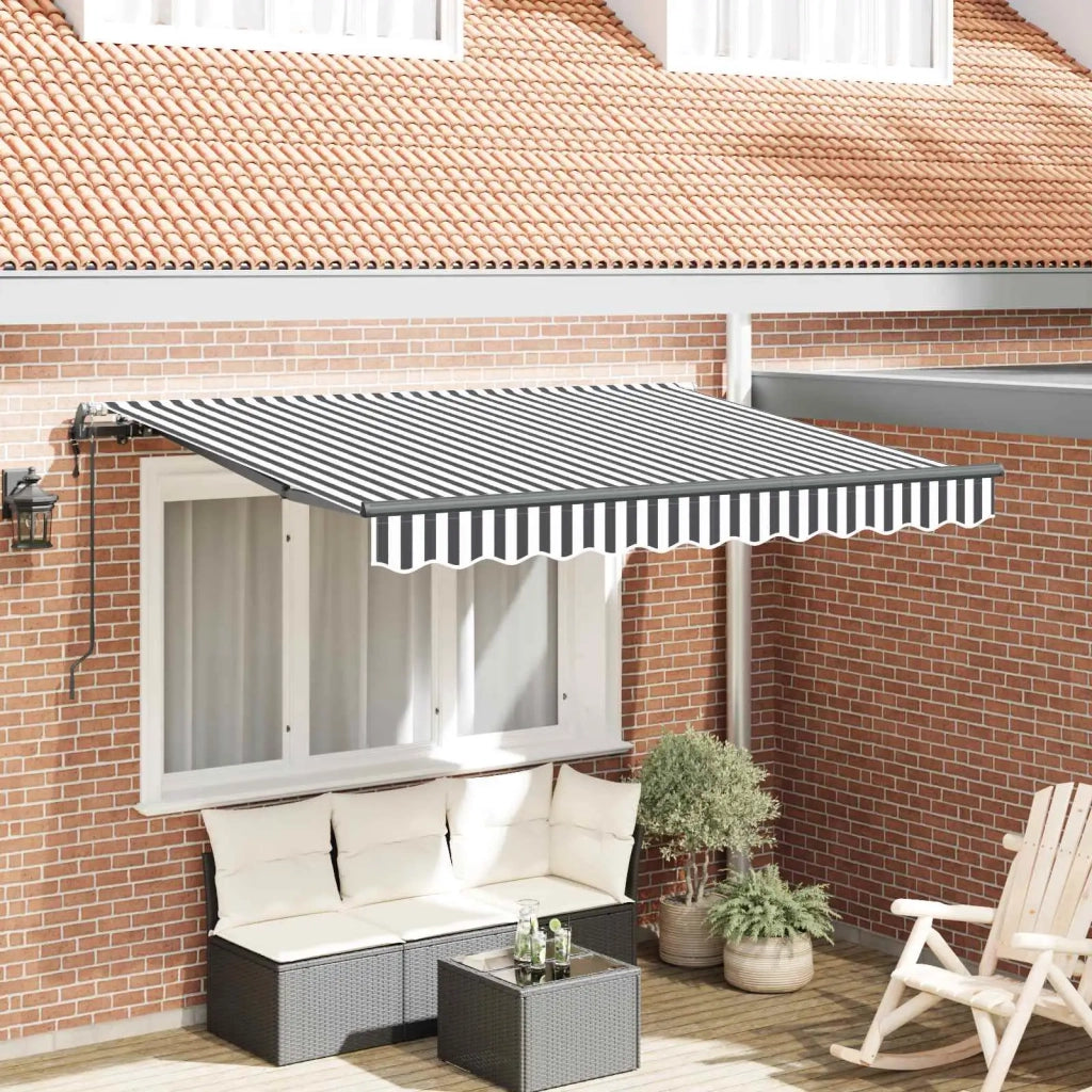 Tenda Retrattile Antracite 350 x 200 cm Tessuto 3329684
