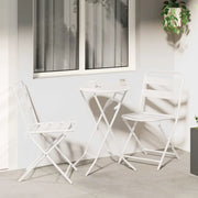Set Bistro da Giardino 3 pcs Bianco Acciaio 42010317