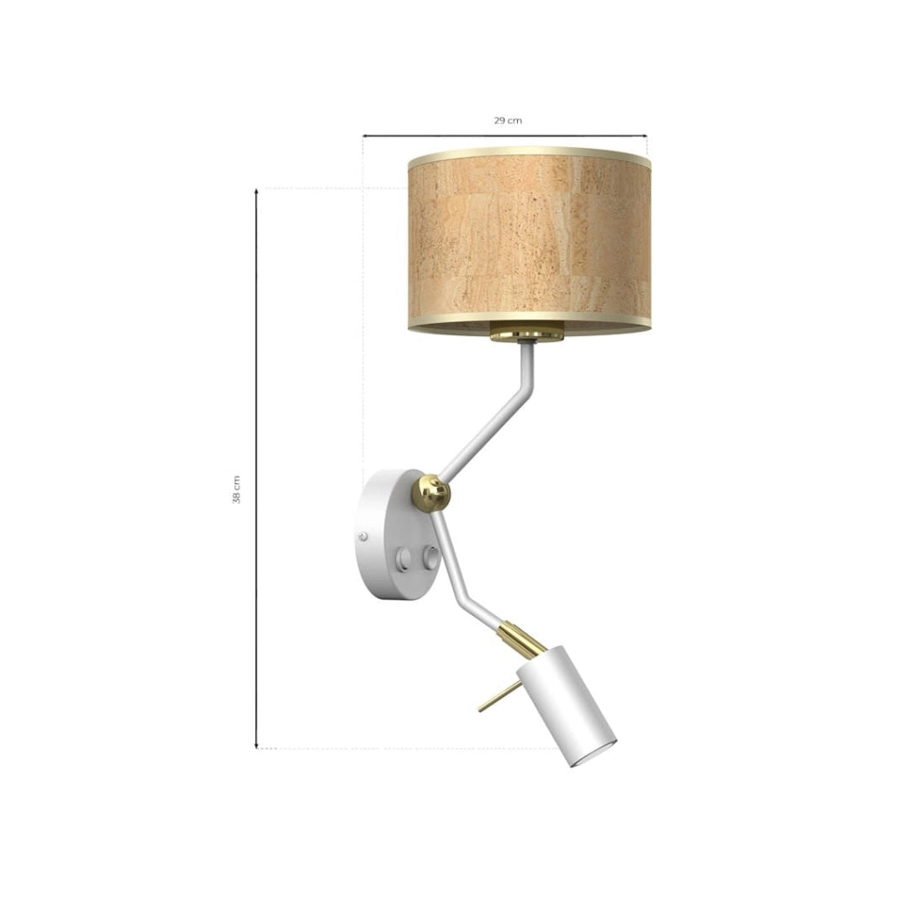 Applique CORK in sughero con luce lettura E27/GU10 Milagro