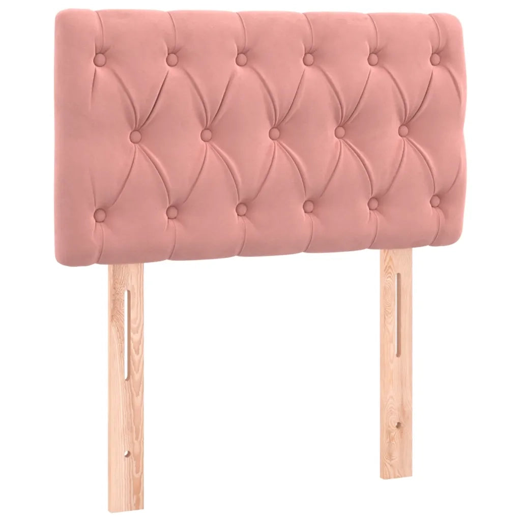Letto a Molle con Materasso e LED Rosa 80x200 cm in Velluto