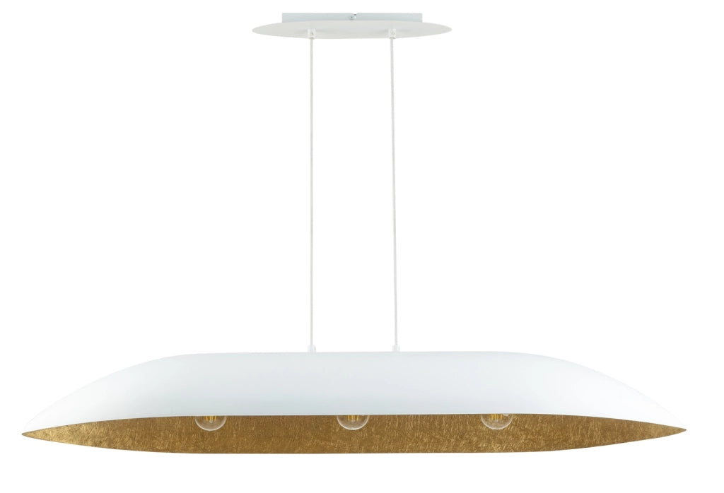 Lampada a sospensione Gondola bianco oro 3xE27 Sigma