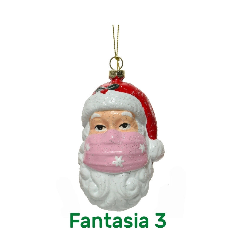 Addobbi albero babbo natale Kaemingk 10 cm
