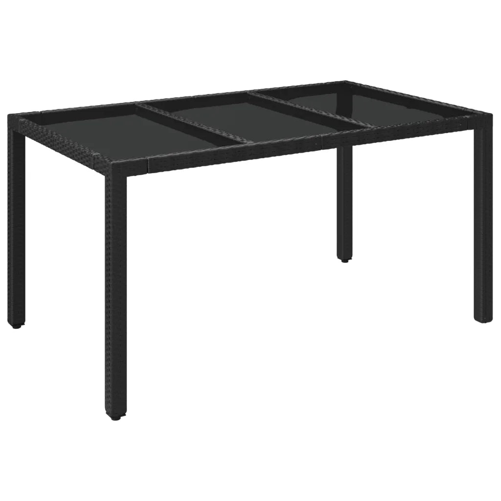 Set da Pranzo Giardino 7pz Nero e Grigio con Cuscini Polyrattan 3185056