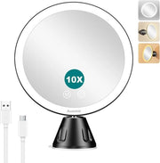 Specchio da trucco rotante - Amplificatore - 10x chiaro - Nero