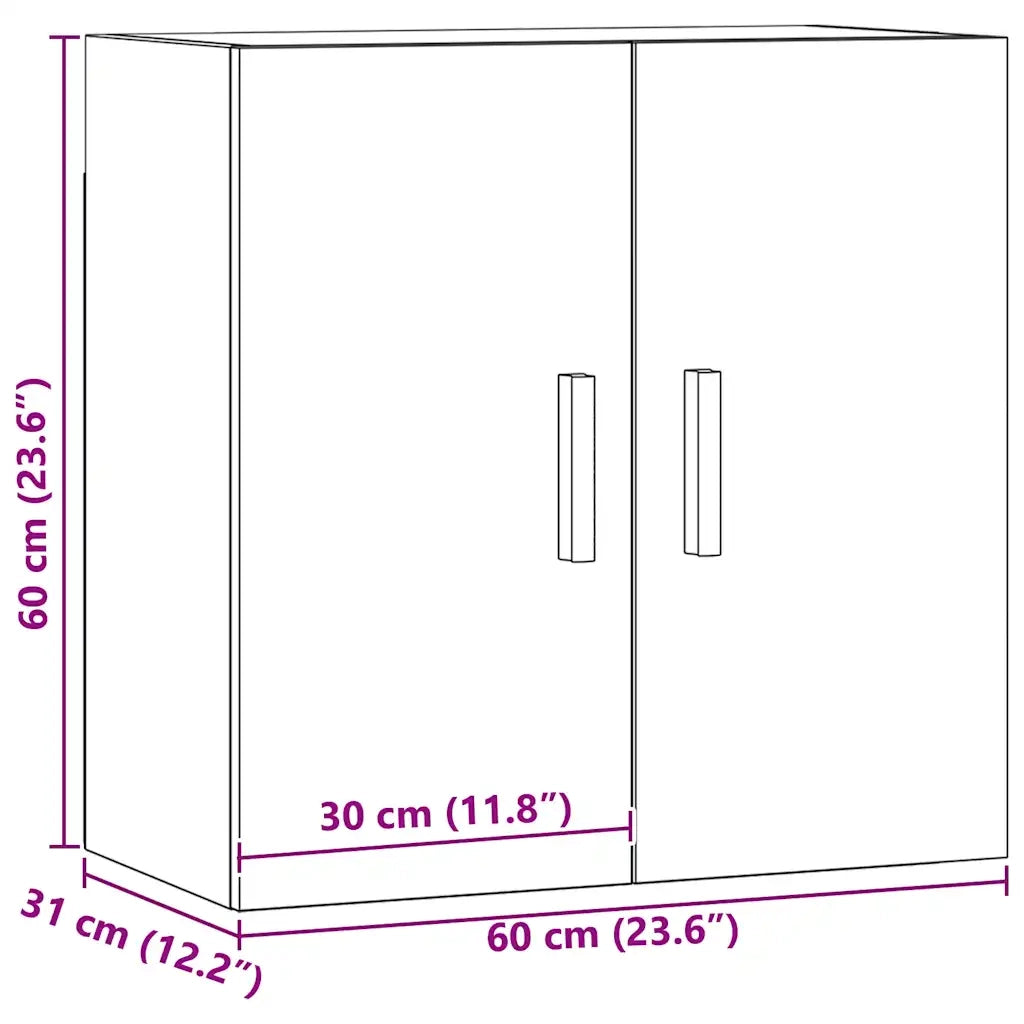 Armadietto a Muro Rovere Artigianale 60x31x60 cm in Truciolato 857070