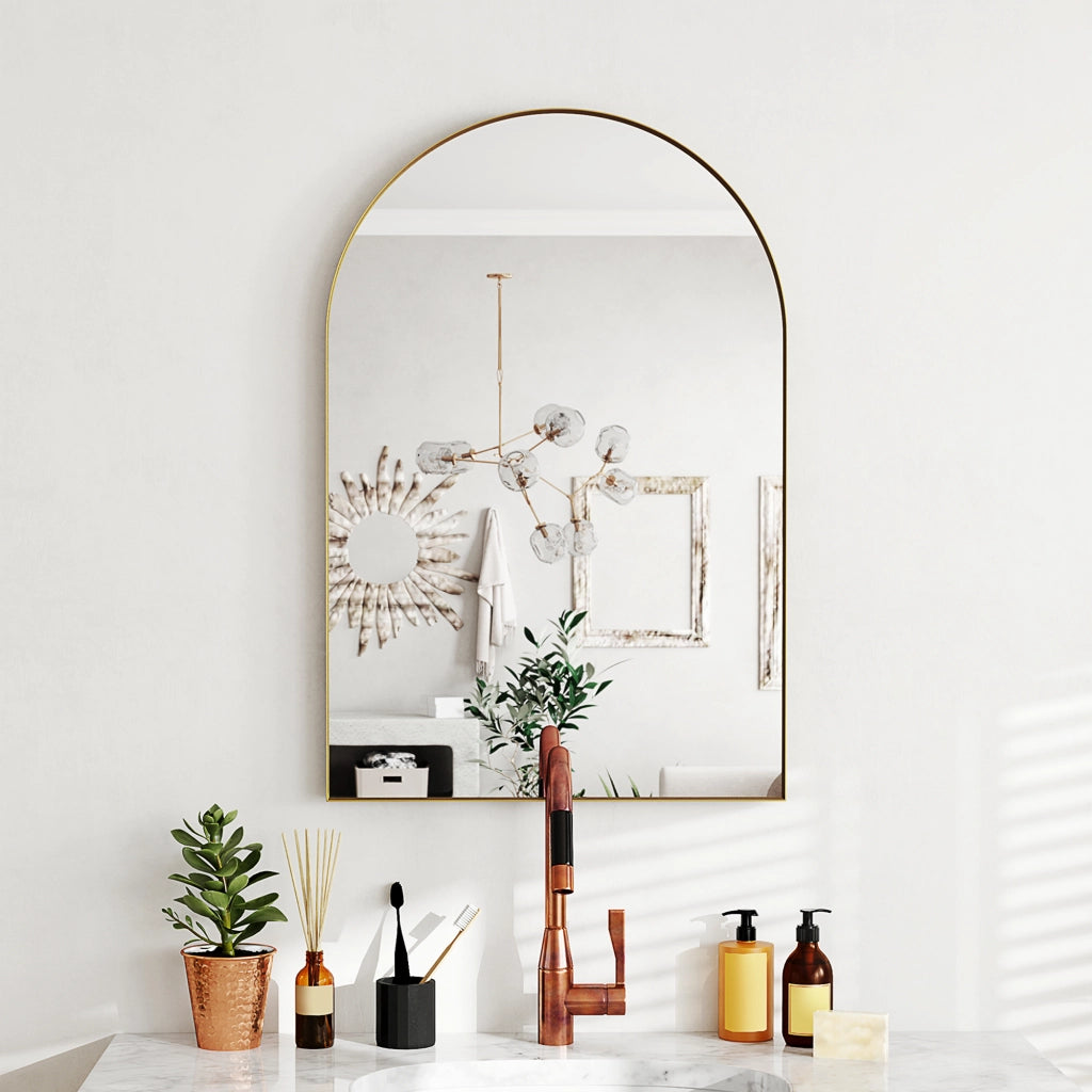 Specchio da parete con cornice in legno ¨C Minimal ¨C 60x90 cm oro