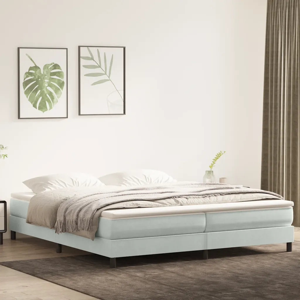 Letto a Molle senza Materasso-Struttura Letto Grigio Chiaro 200x220cm Velluto