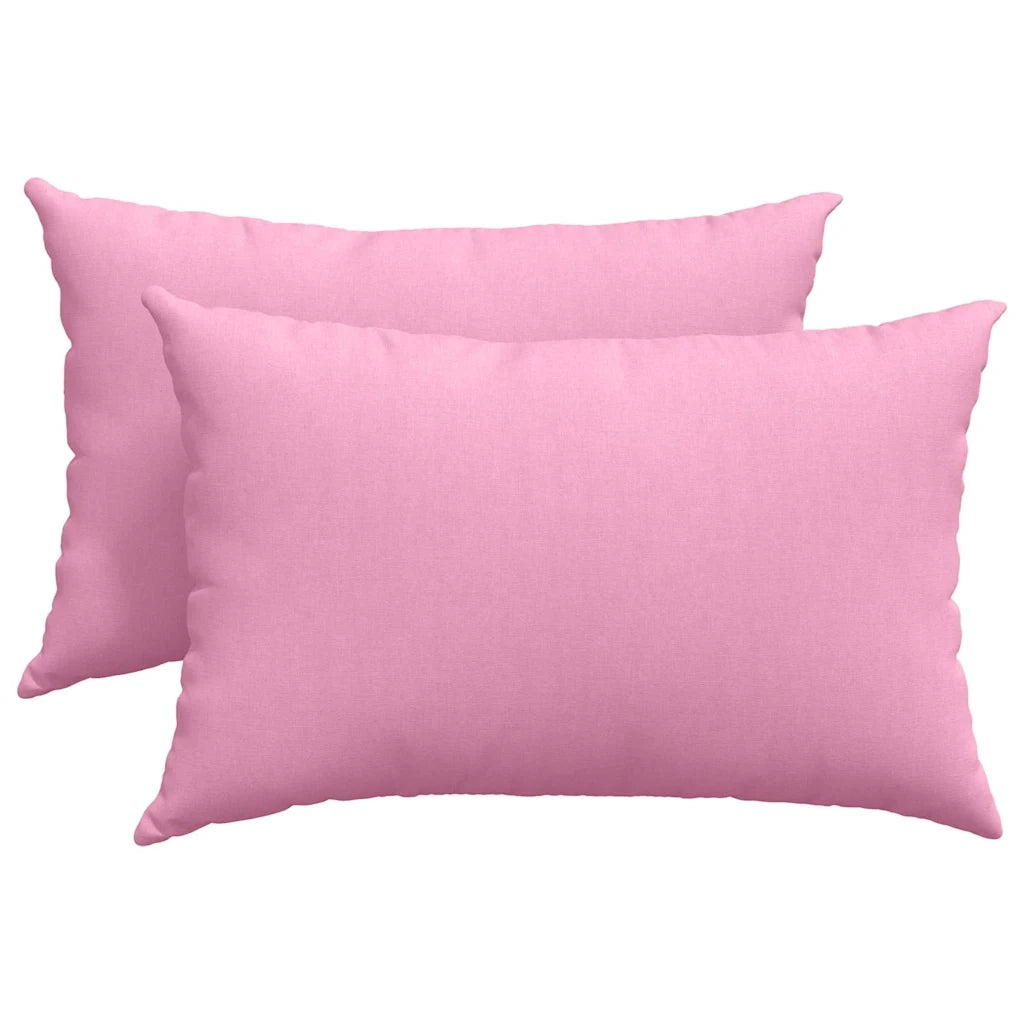 Cuscini da Divano 2 pz-Set di 2 Cuscini per Sofa Rosa 60 x 40 cm Tessuto