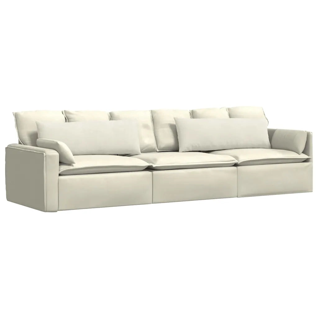 Cuscini da Divano 2 pz-Set di 2 Cuscini per Sofa Crema 120 x 40 cm Tessuto in Cords 951755