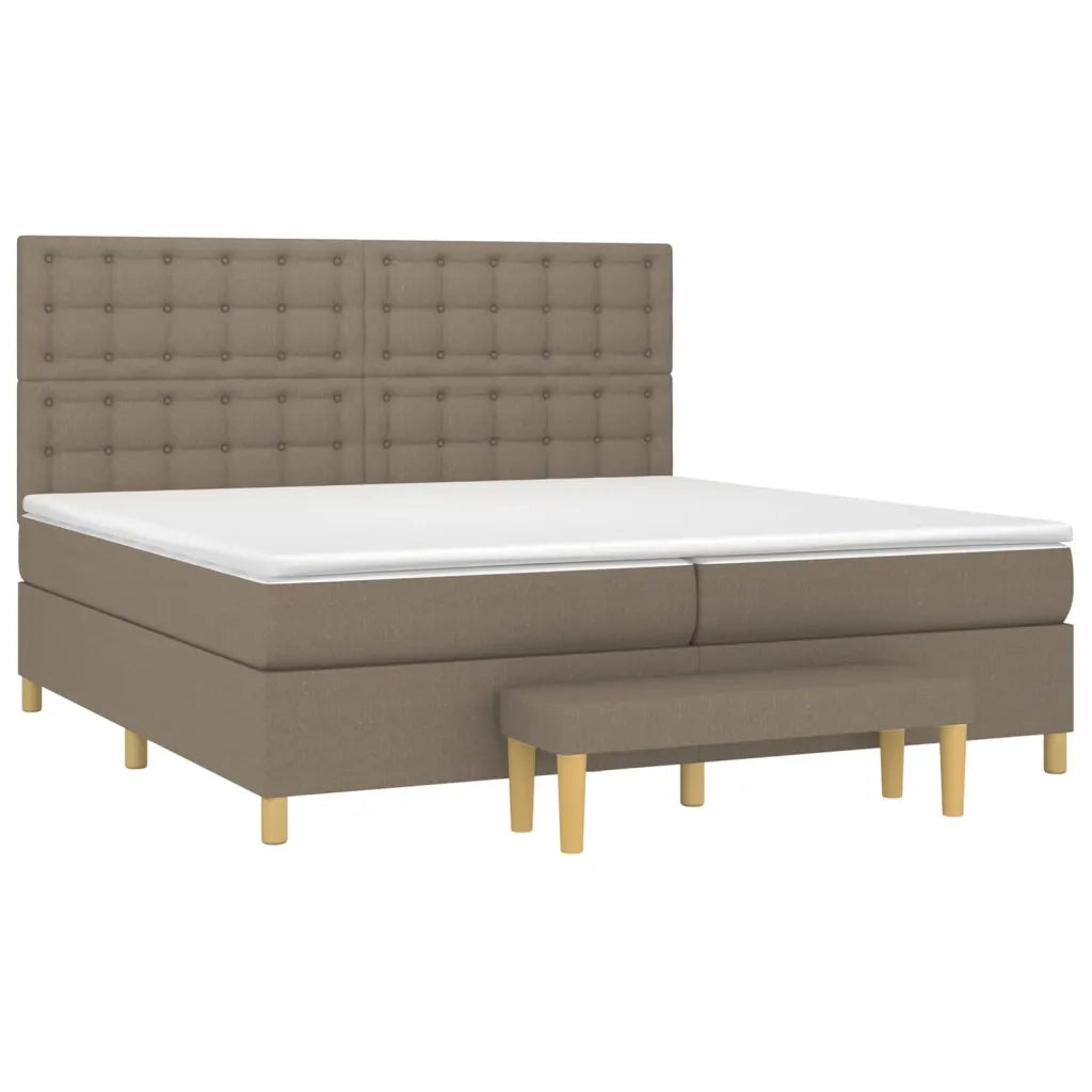 Giroletto a Molle con Materasso Tortora 200x200 cm in Tessuto 3137505
