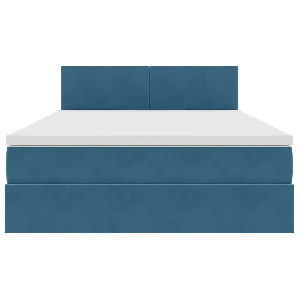 Letto con Contenitore Blu Scuro 140 x 200 cm Velluto 3370705
