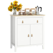 Armadio con cassetti e ripiani ¨C zephmum ¨C bianco e rovere 80x40x90