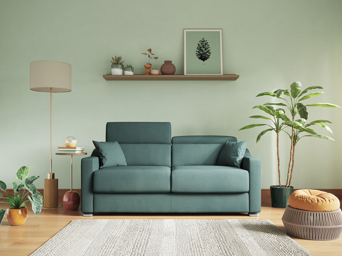 Divano Letto 2 Posti 171x100x98 cm in Tessuto Marrone