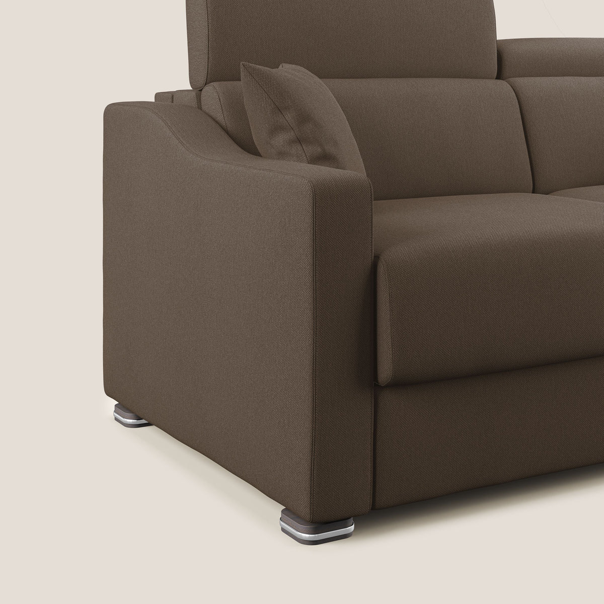 Divano Letto 2 Posti 171x100x98 cm in Tessuto Marrone