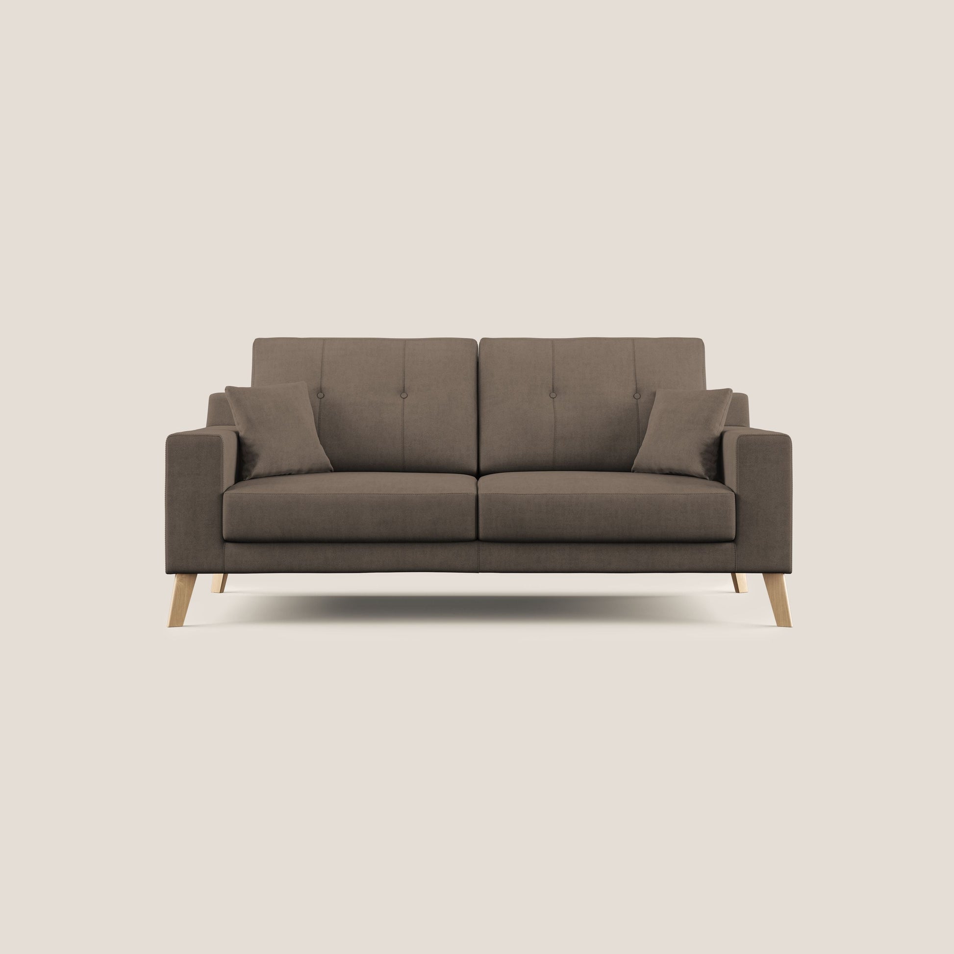 Divano 2 Posti 146x95x91 cm in Tessuto Marrone
