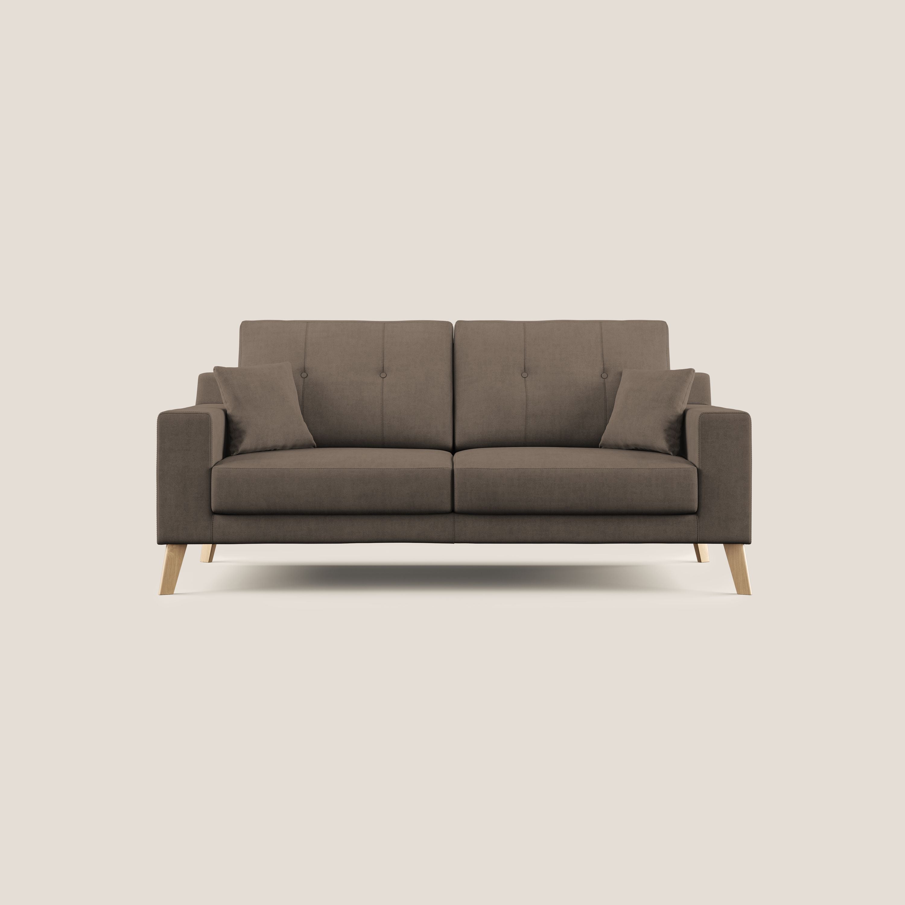 Divano 2 Posti 146x95x91 cm in Tessuto Marrone