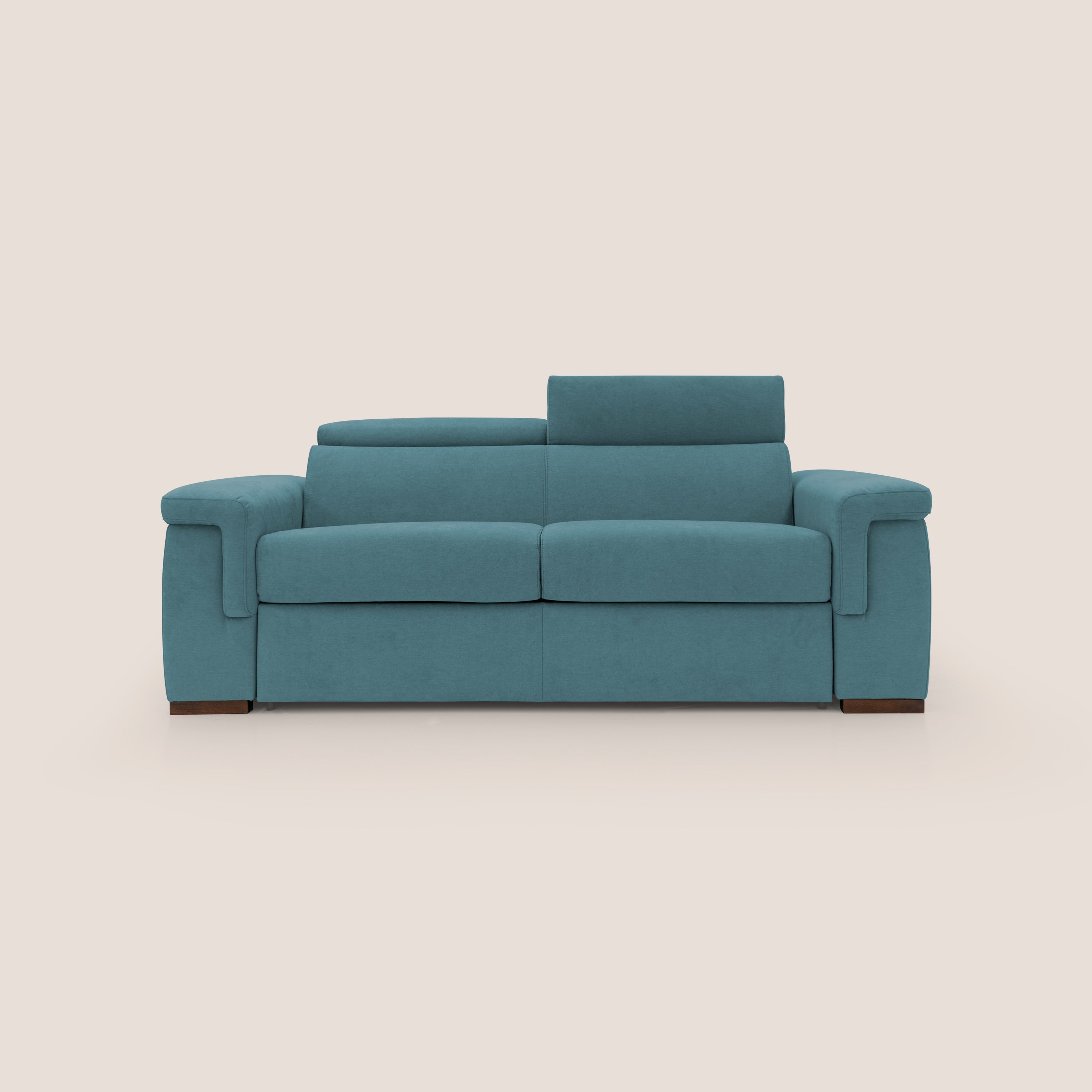 Divano Letto 3 Posti 200x100x95 cm in Tessuto Azzurro