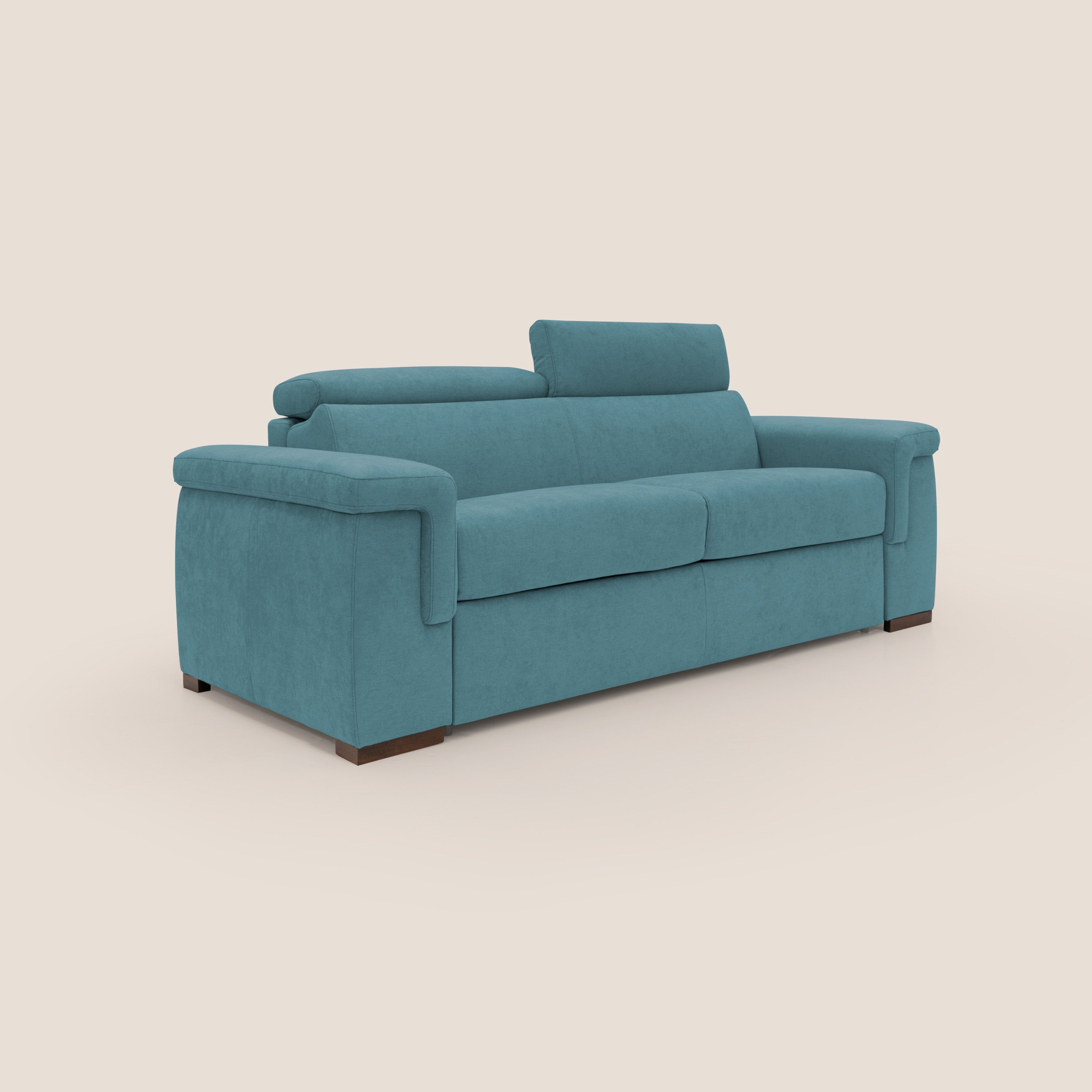 Divano Letto 3 Posti 200x100x95 cm in Tessuto Azzurro