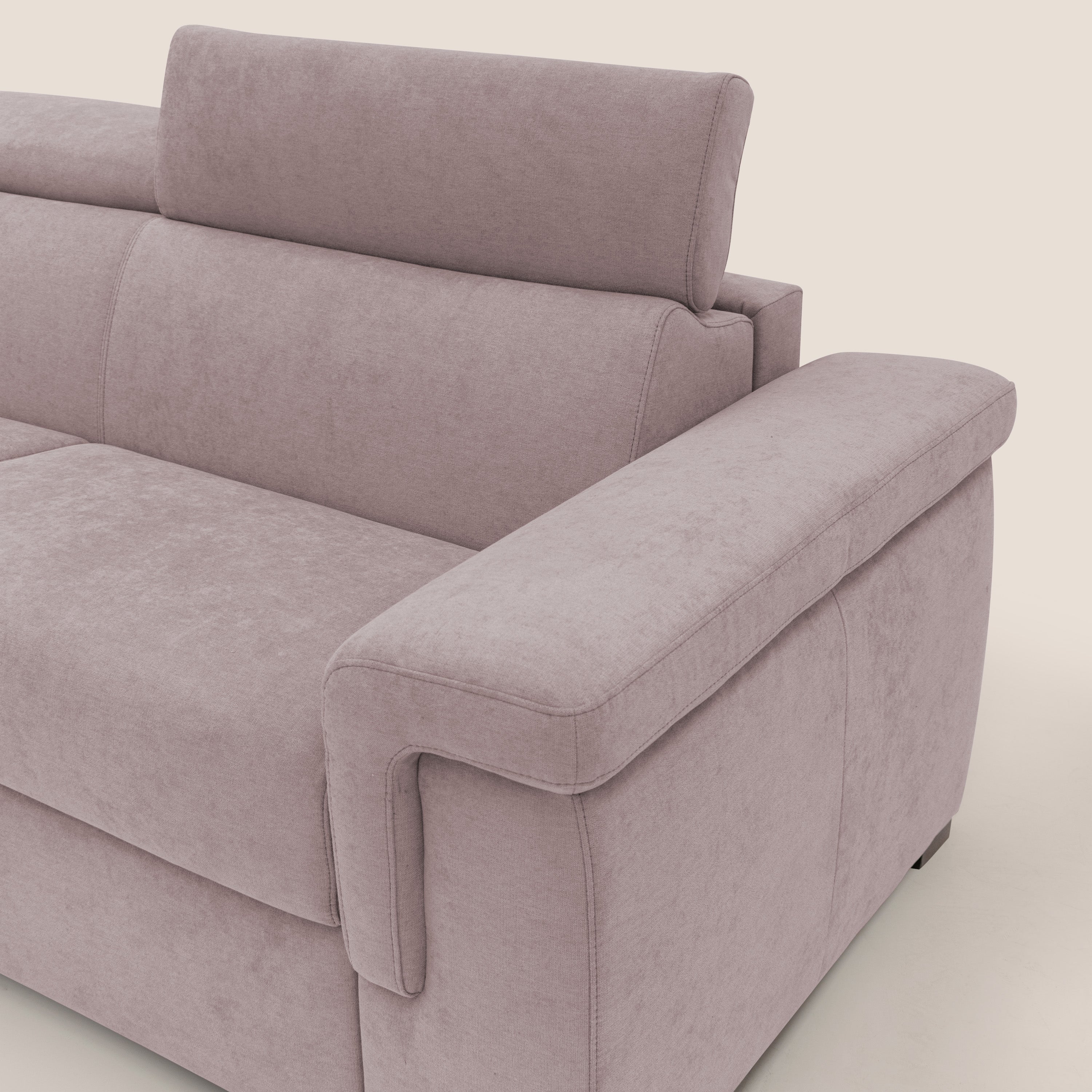 Divano Letto 3 Posti 200x100x95 cm in Tessuto Rosa