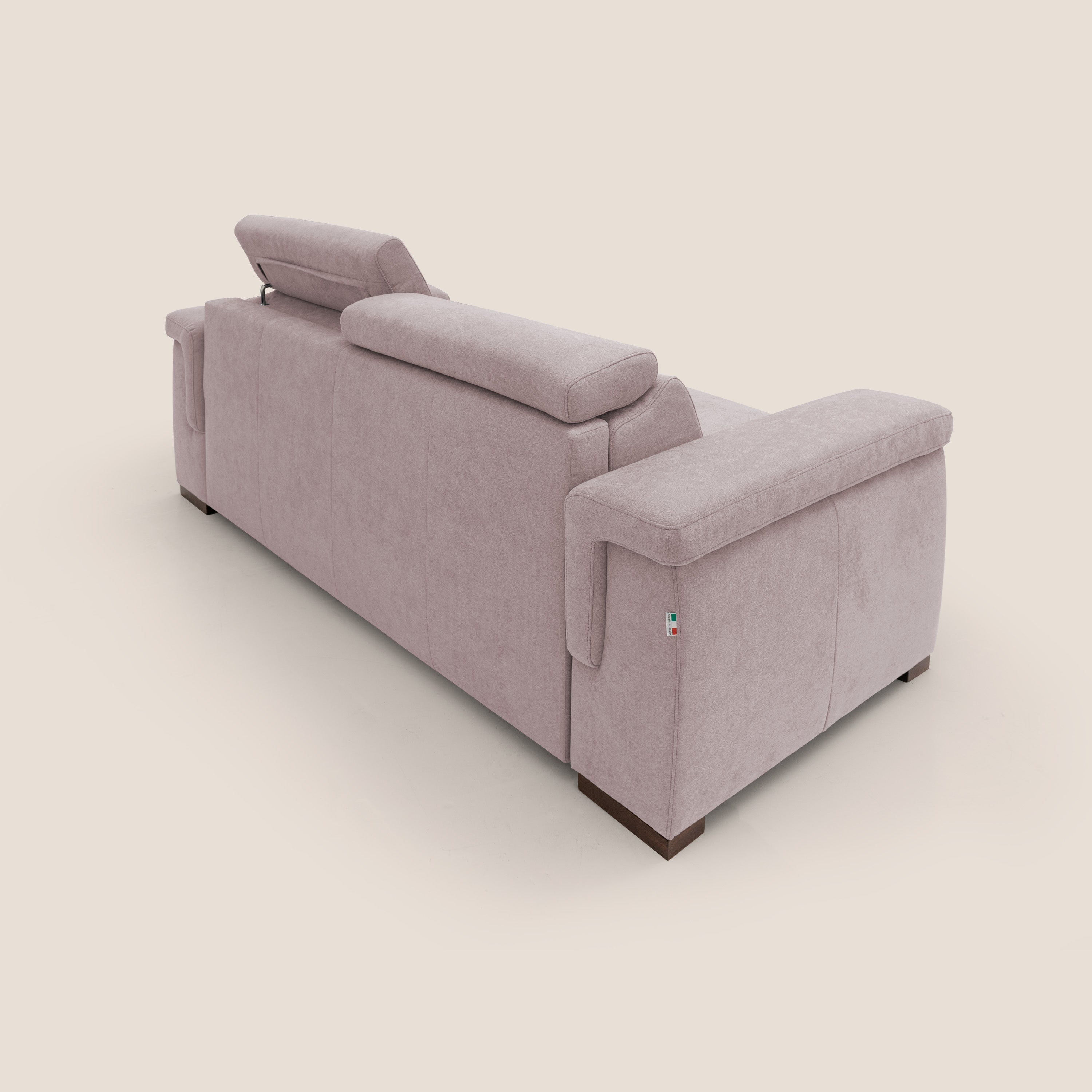 Divano Letto 3 Posti 200x100x95 cm in Tessuto Rosa