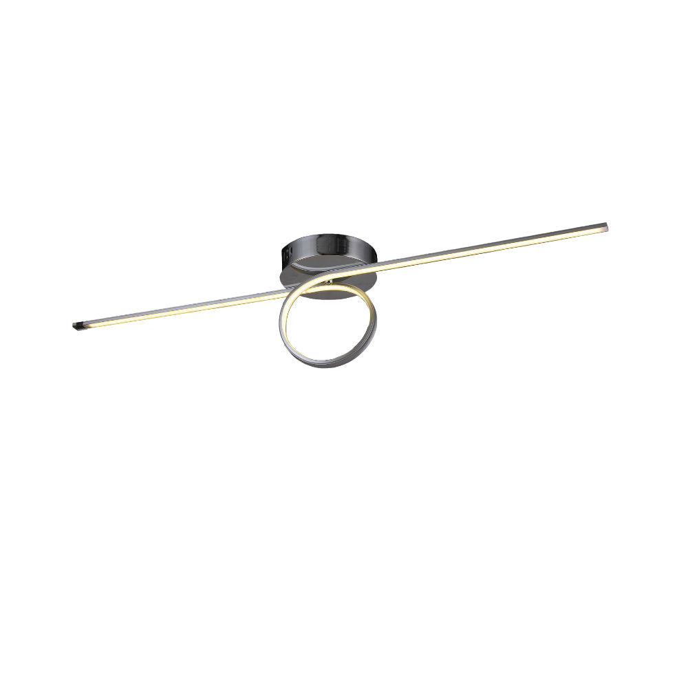 Plafoniera Moderna Ventus Alluminio Argento Led Integrato 18W