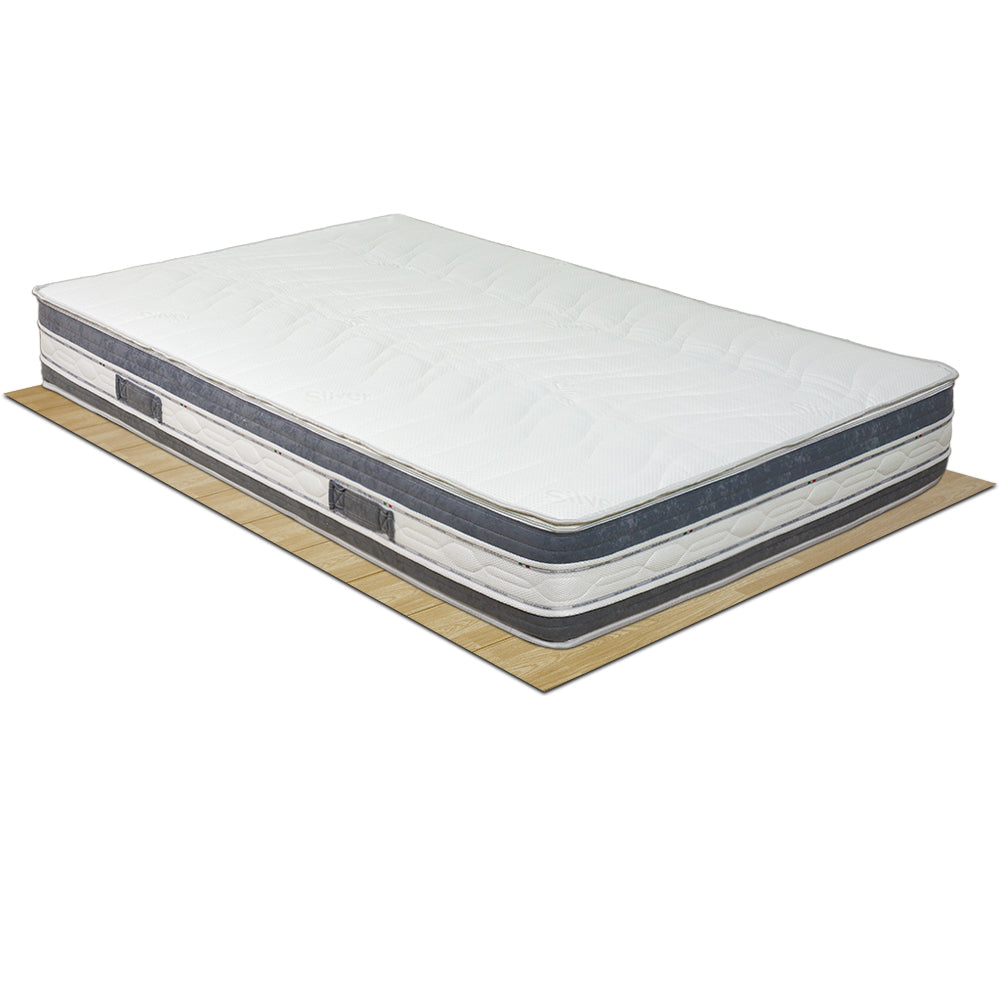 Materasso in memory Malaga piazza e mezza 120x190 alto 25cm sfoderabile con fascia 3D e ioni d'argento - Comprarredo