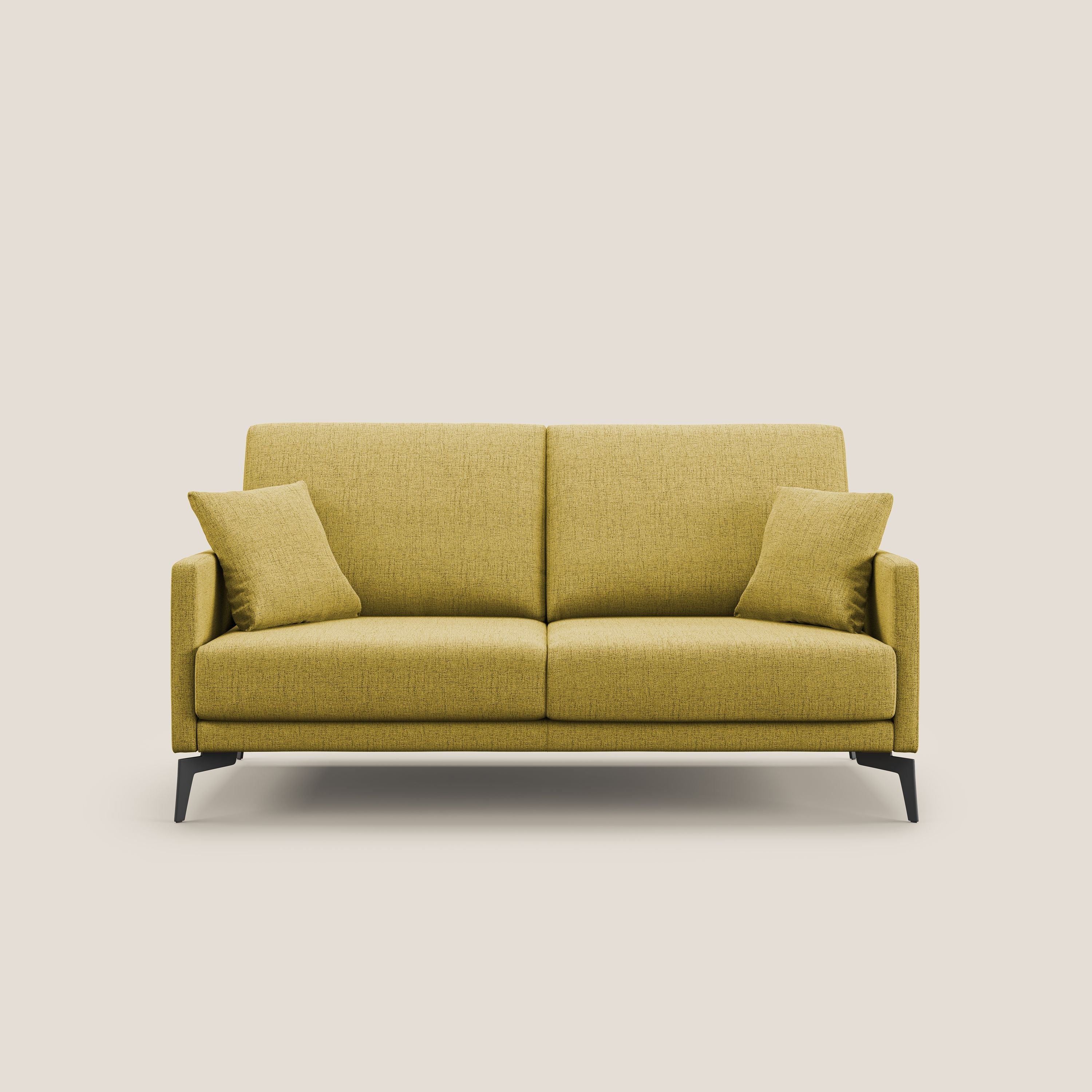 Divano 2 Posti 140x94x90 cm in Tessuto Giallo