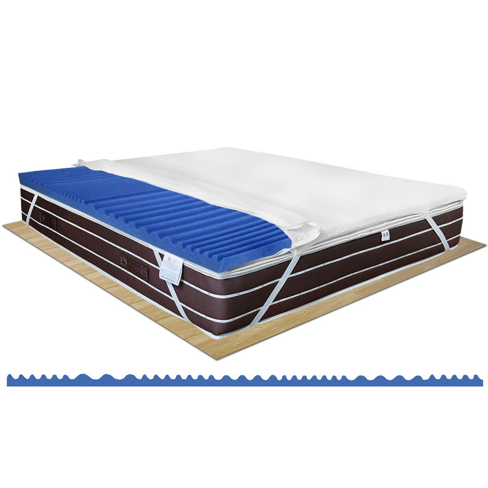 Topper memory fresh rinfrescante multionda per materasso matrimoniale 180x200, sfoderabile - Comprarredo