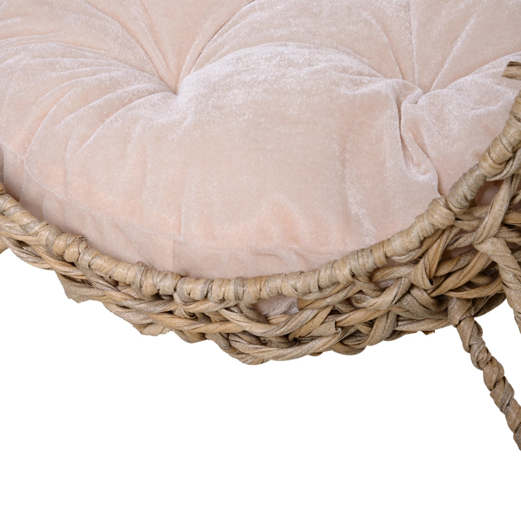 Letto per Gatti con Base e Cuscino ¨C Zephmum ¨C Legno Naturale ¦µ52x58 cm
