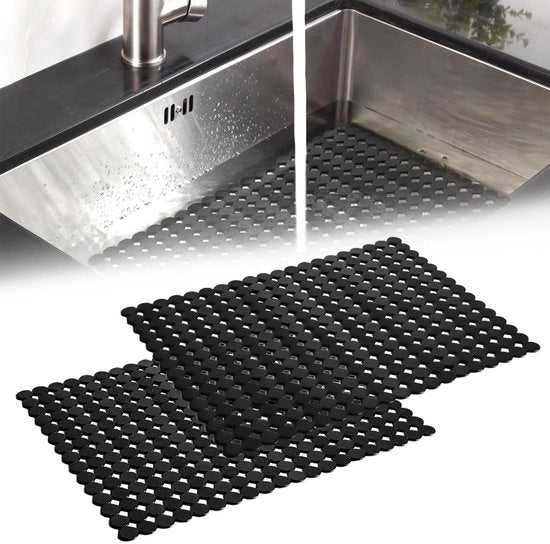 Set di pannelli di protezione per lavastoviglie in PVC - 30 x 40 cm - Antiscivolo - Resistente all'acqua del lavastoviglie - Tagliabile - Protezione per vasche di scarico - Pannelli di protezione per lavastoviglie da 2 pezzi
